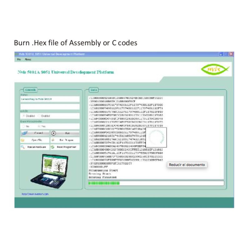 Nvis 5001A Techbook para la Plataforma de Desarrollo Universal 8051