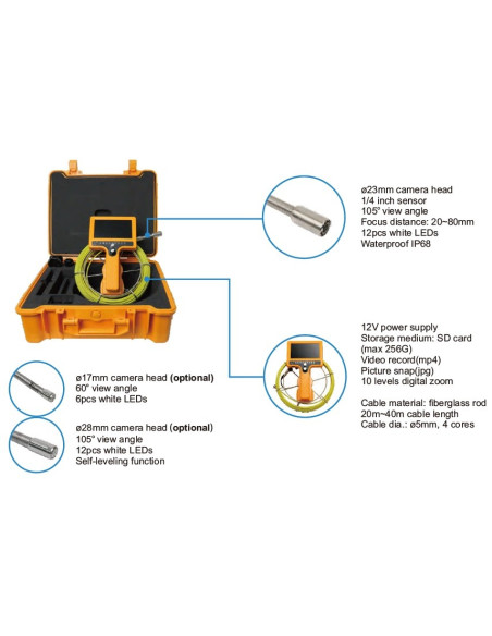 AO-710DN-SCJ Cámara de Inspección de Desagües y Tuberías