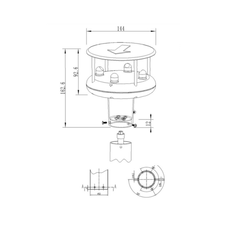 AO-WDS2E Anemómetro Ultrasónico de Alta Resolución y Precisión