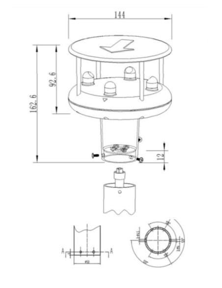 AO-WDS2E High Resolution & Accuracy Ultrasonic Anemometer