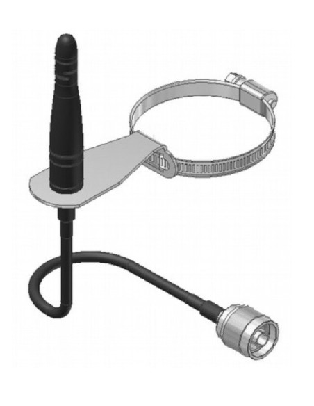 ANTENA EXTERNA COM GRAMPO DE 3M DE CABO E AÇO INOXIDÁVEL PARA FIXAÇÃO A UM MÓDULO ∅ 40 ... 60 mm