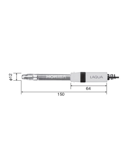 1066A-10C Electrodo LAQUA de pH Tipo Estándar con Cuerpo de Vidrio (Media Pila)