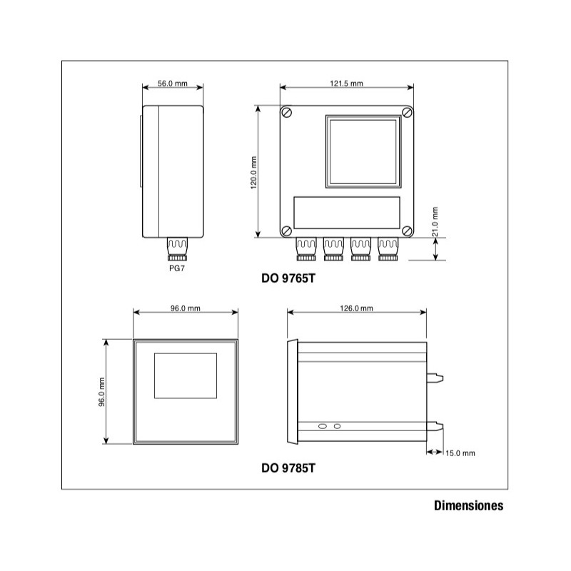 DO9785T/DO9765T Dimensiones