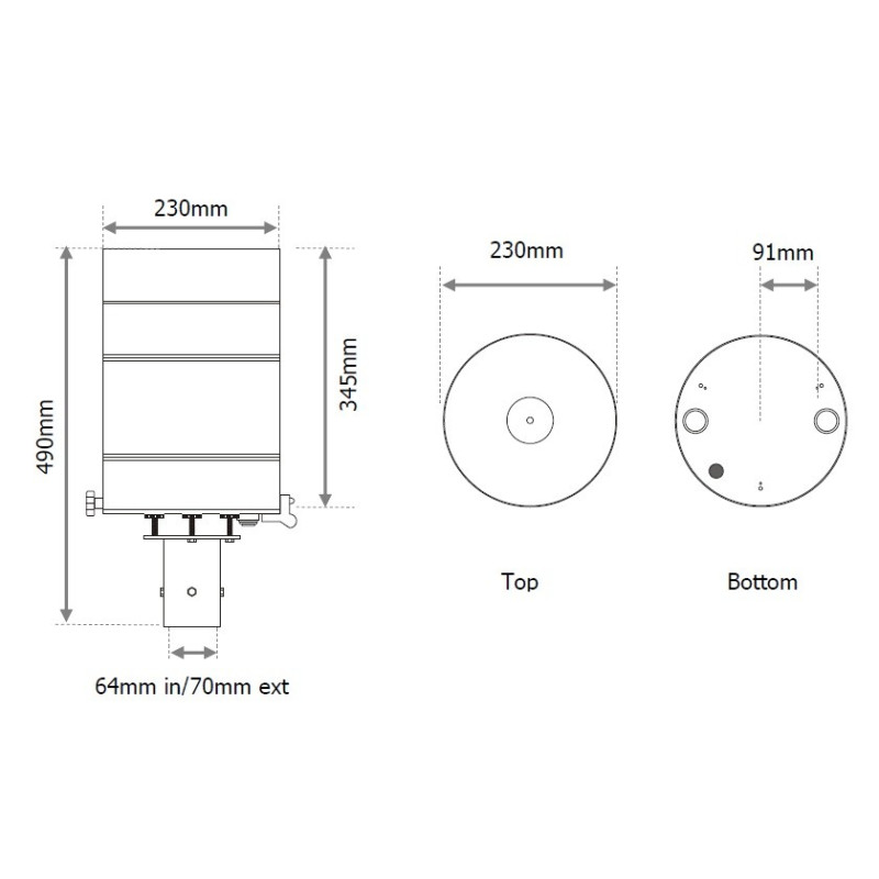 PL400-B 400cm² Rain gauge in accordance to WMO norms Class A