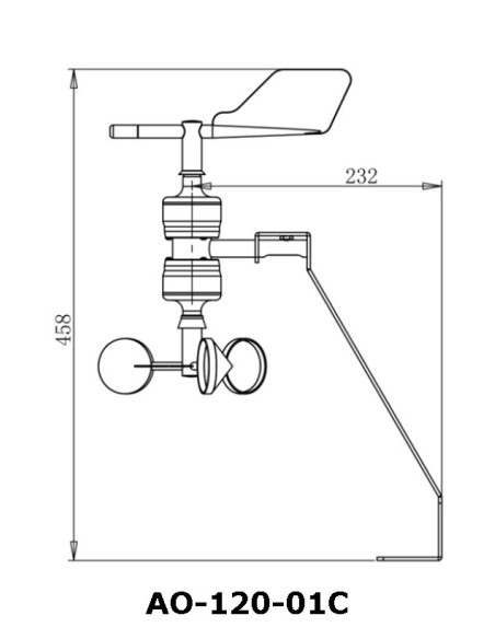 AO-120-01C Sensor de Direção do Vento e Velocidade Combinada.
