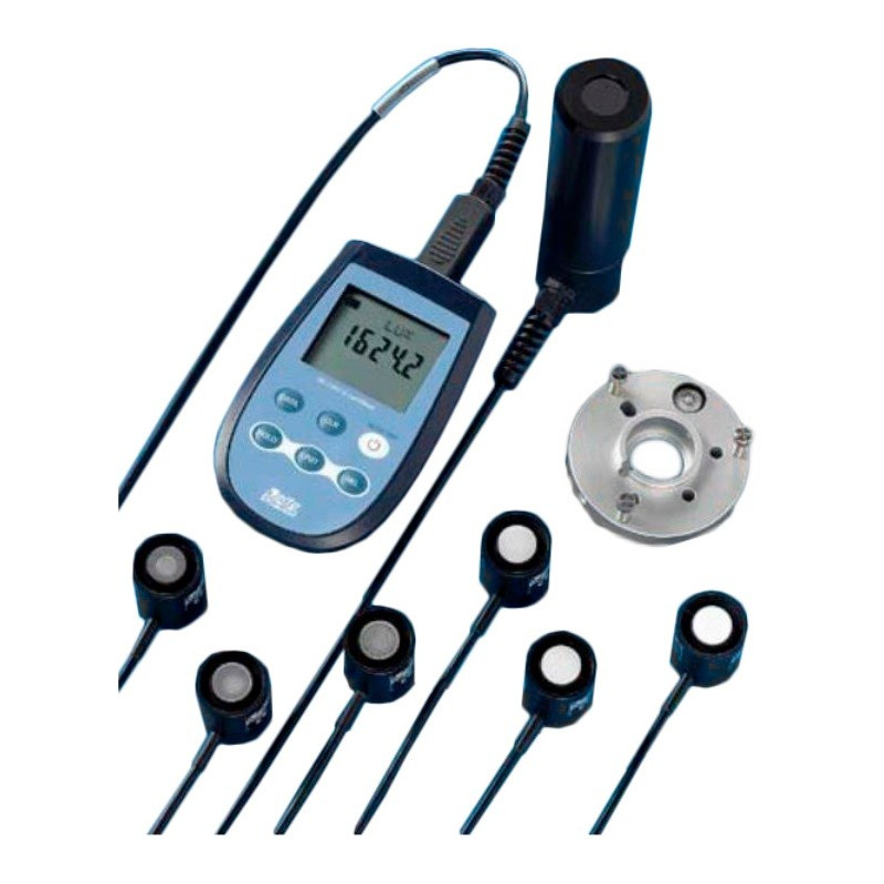 HD2302.0 Delta Ohm Luxmeter shown with optional accessories