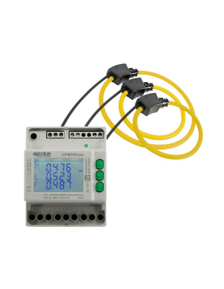 UPM209RGW Medidor Trifásico multifunción de 4 módulos DIN (incluye bobinas Rogowski)
