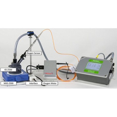 Setup for simultaneous chlorophyll and oxygen measurements.