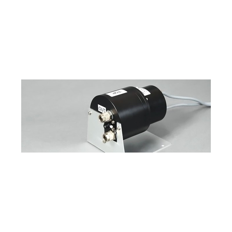 WATER-FT, the emitter-detector unit of FLOW THROUGH version of the WATER-PAM mounted on metal stand