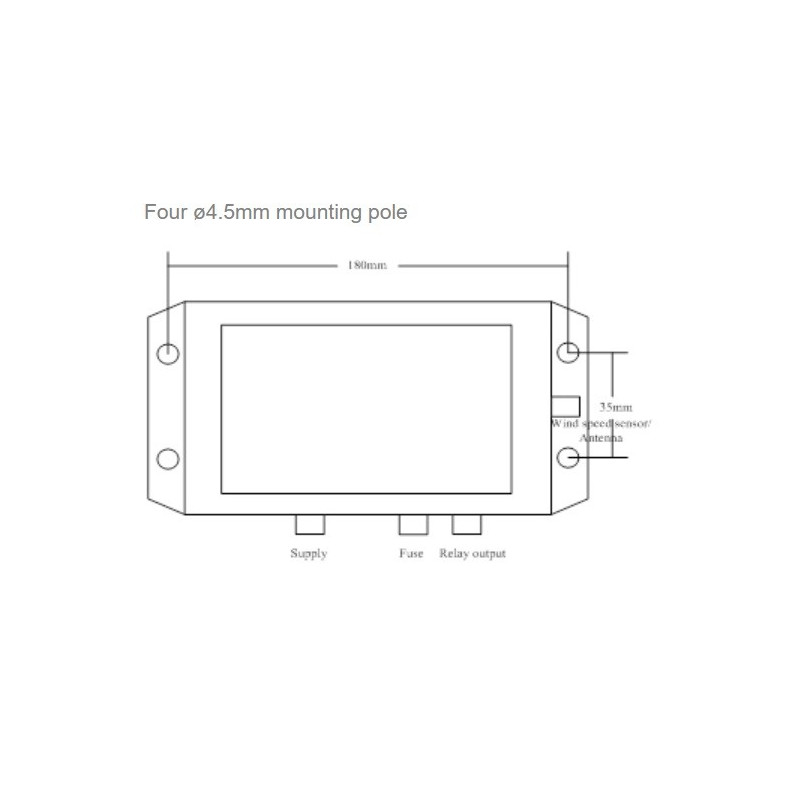 AO-150-01 Controlador de exibição de velocidade do vento (Dimensões)