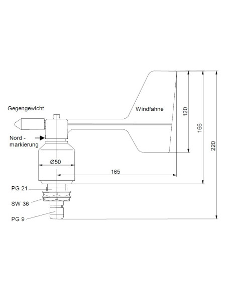 WRG2/O Wind direction transmitter - compact