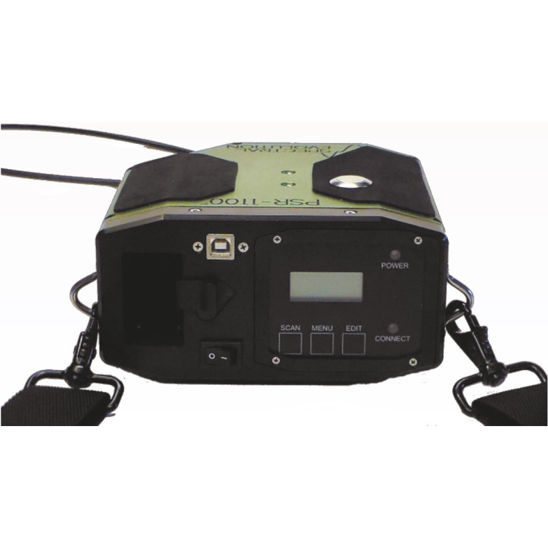 El PSR-1100f tiene una pantalla LCD y un teclado integrados y puede almacenar hasta 2500 escaneos.
