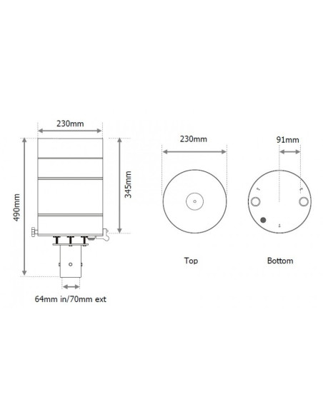 PL400R-A Pluviómetro Calefactado con 400cm2 (Señal Salida: 0÷2Vdc)