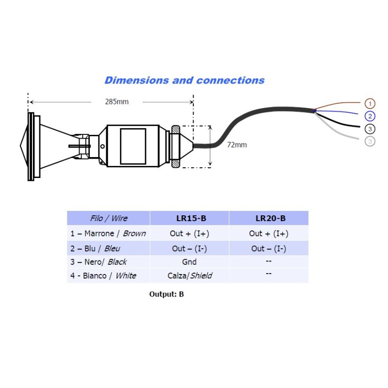 LR35-B Radar de Hidrômetro de Alta Precisão (rango 0÷35m. Salida: 4÷20mA)