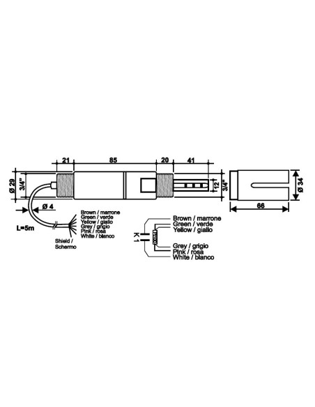 SPTKI11 Sonda Industrial combinada de Conductividad y Temperatura en Rytron