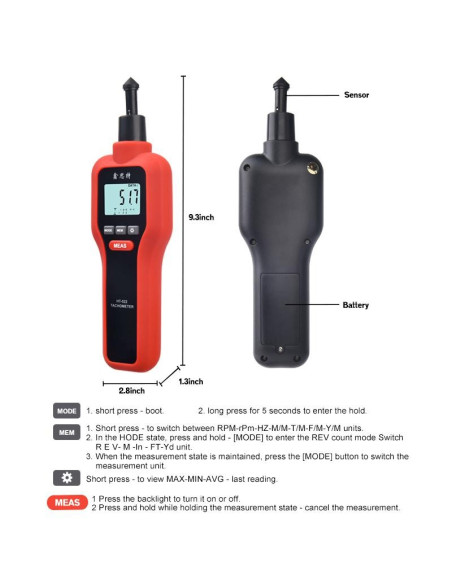 AO-HT-522 Tacômetro Digital