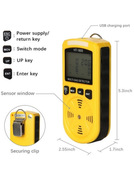 AO-HT-1805 Detector de gas cuatro en uno