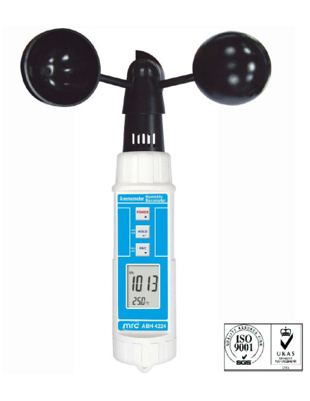 ABH-4224 Anemómetro, Barómetro, Humedad y Temperatura