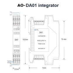 Integrador de bobina de saída Rogowski com saída DIN-RAIL 1A - AO-DA01-5