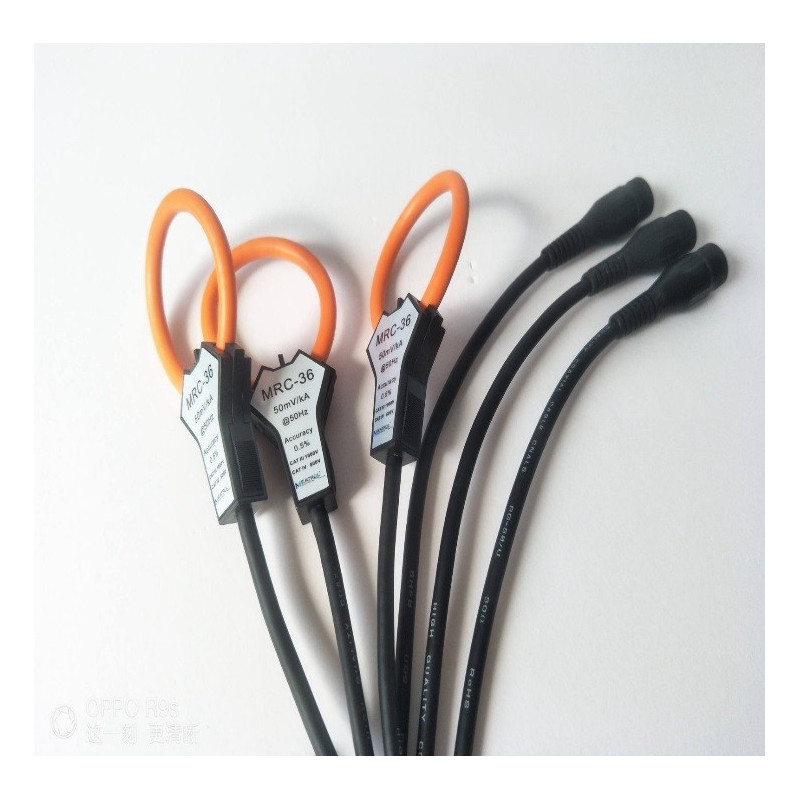 3 bobinas Rogowsky de 100A, 300A ou 600A para escolher.