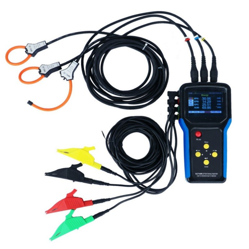 AO-ME435 com 3 bobinas Rogowsky de 100A, 300A ou 600A para escolher.