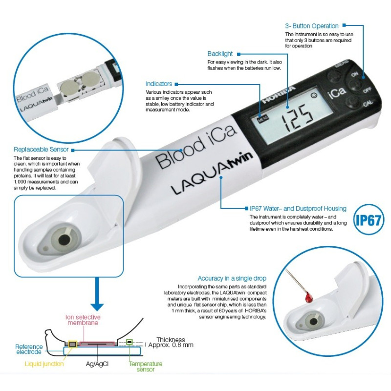 LAQUAtwin medidor de bolso de Cálcio Ionizado Ca‐11C‐2