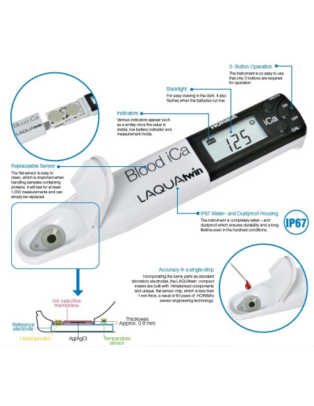 Medidor de bolsillo de Calcio Ionizado LAQUAtwin Ca‐11C‐2