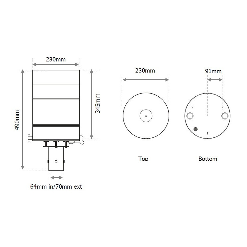 PL400R-N Pluviómetro Calefactado con 400cm2 (Señal Salida: pulsos)