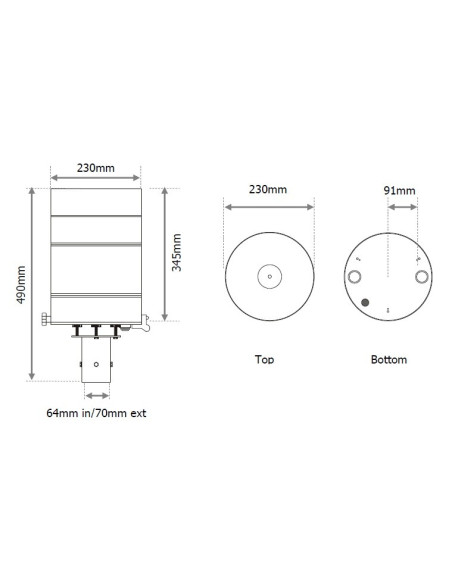 PL400R-N Pluviómetro Calefactado con 400cm2 (Saídal: pulsos)