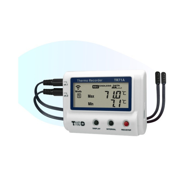 TR71A Registrador de Temperatura 2 canales LAN Inalámbrica/USB