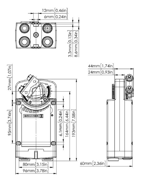 Spring Return Actuator, Ref.: 361C-024-10-S2