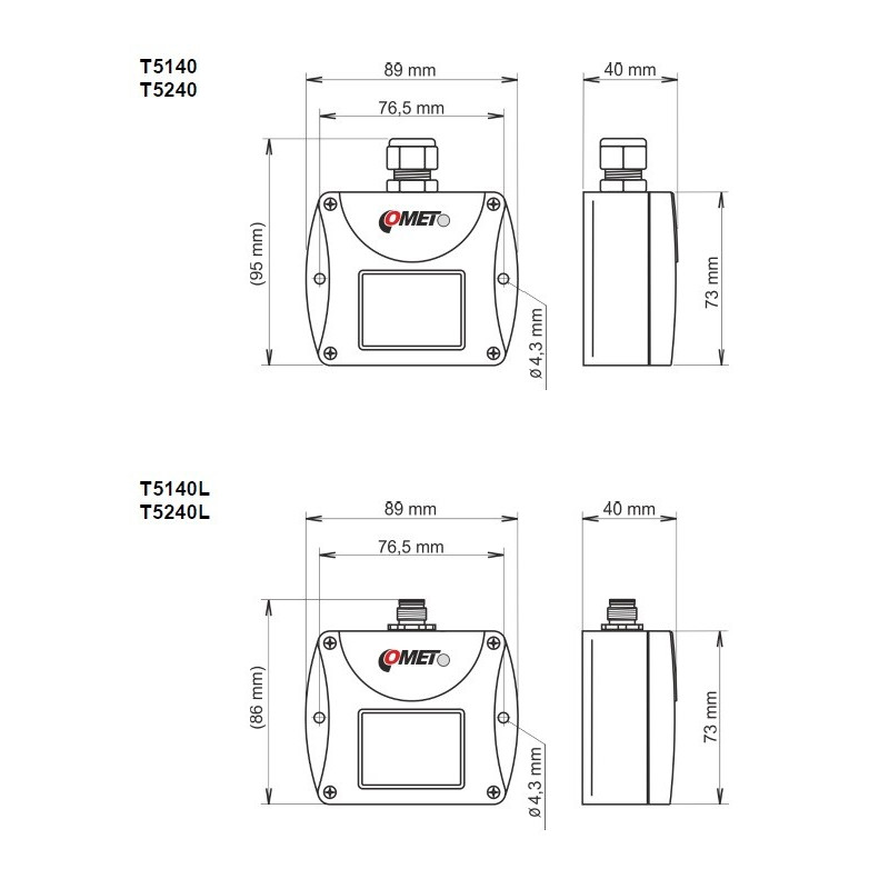CO2 concentration transmitter (with 0-10Vdc or 4-20 mA output)