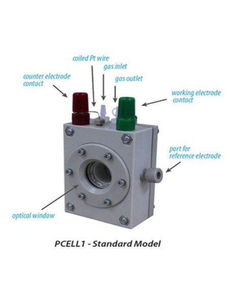 PCELL1 Kit de Pila Fotoelectroquímica (2 Ventanas Ópticas)