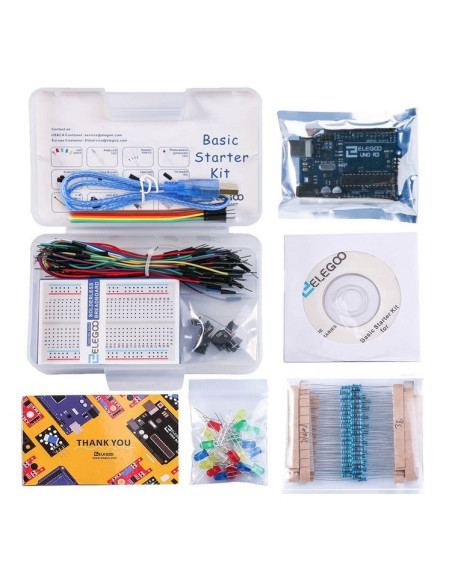 ELEGOO Basic Starter Set Compatible with Arduino IDE with Tutorial Guides in Spanish for UNO R3 Starter Kit