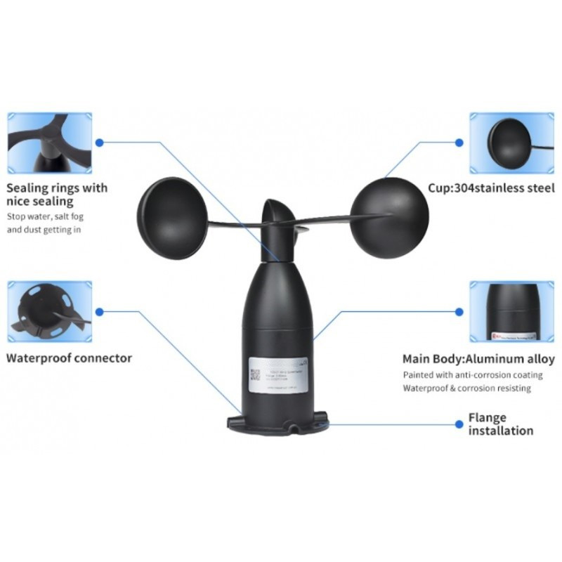 Detalles Sensor de velocidad del viento AO-100-01