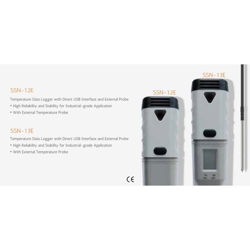 Data Logger -40 ~ 125°C con Sonda externa de temperatura y pantalla LCD, SSN-13E