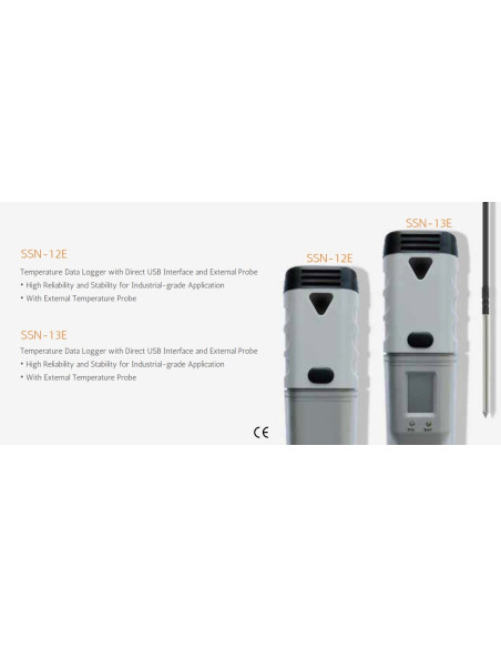 Data Logger -40 ~ 125°C con Sonda externa de temperatura y pantalla LCD, SSN-13E