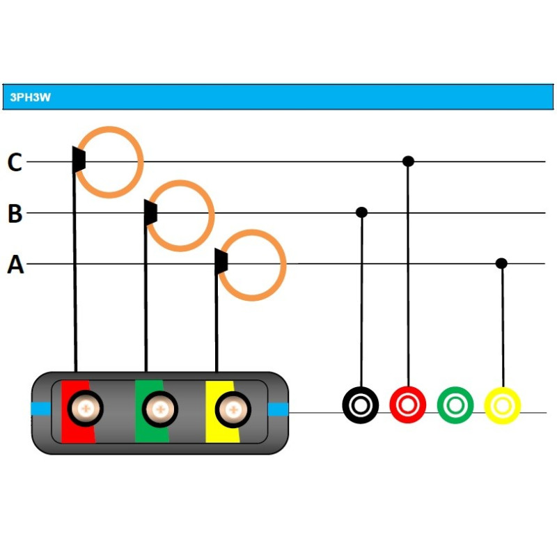 Conexión 3PH3W Trifásica AO-ME435