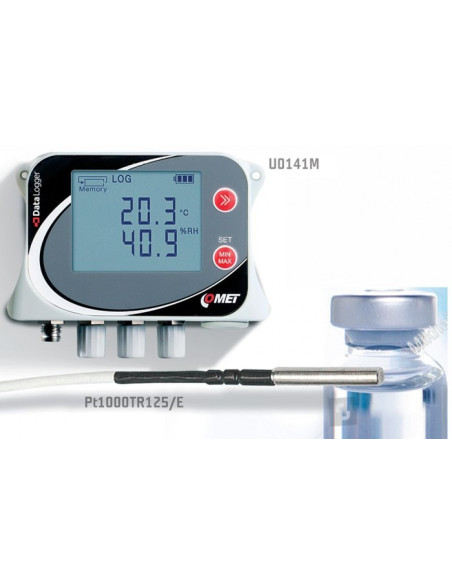 Registador de dados de temperatura para quatro sensores externos Pt1000 U0141