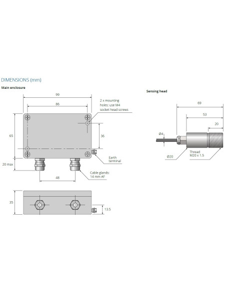 ExTempMini, Sensor de Temperatura Infravermelho Intrinsecamente seguro para Altas Temperaturas Ambientais