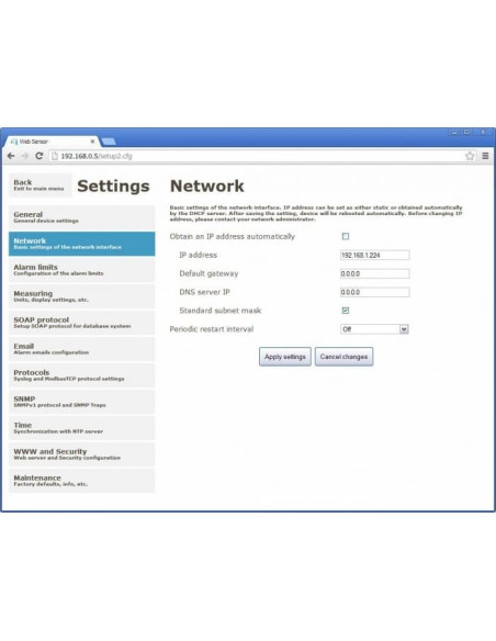 T7510 Web Sensor - remote thermometer hygrometer barometer with Ethernet interface