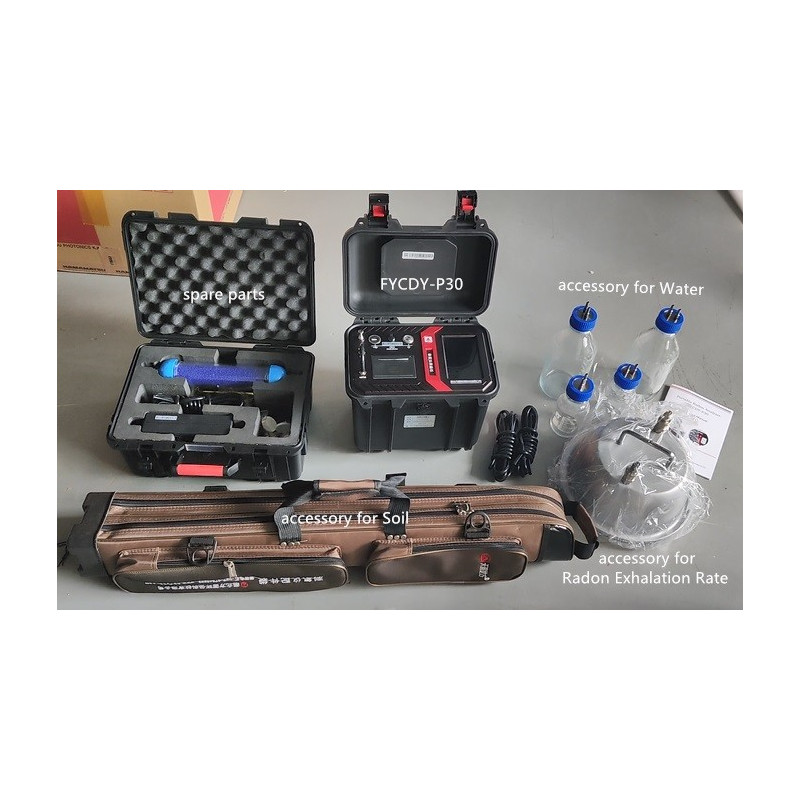 FYCDY-PR30 con juego de accesorios para medir Radón en Aire, Suelo, Agua y Tasa de Exhalación de Radón