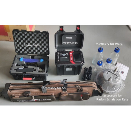 FYCDY-PR30 com conjunto de acessórios para medir Radon no Ar, Solo, Água e Taxa de Exalação de Radon