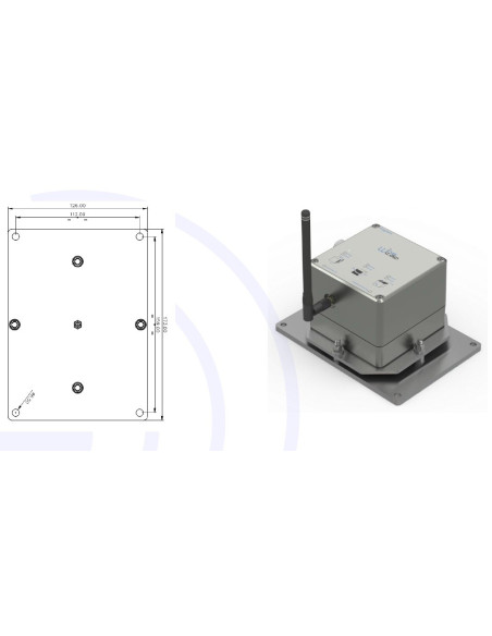 WSD15TIIDRO Kit de fixação e ajuste micrométrico (±2°) para inclinômetros horizontais biaxiais