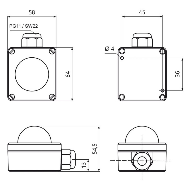 AO-ASF/E Sensor de Temperatura de la Radiación para Exterior (-30 +75°C)