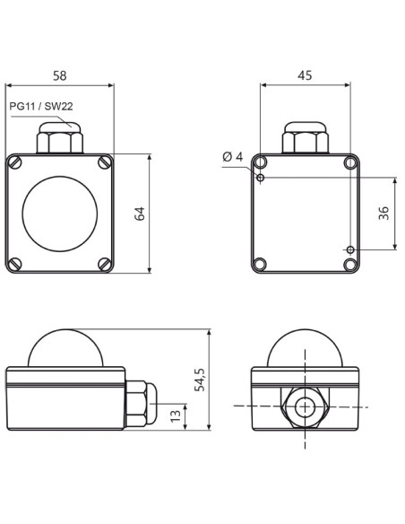 AO-ASF/E Sensor de Temperatura de la Radiación para Exterior (-30 +75°C)