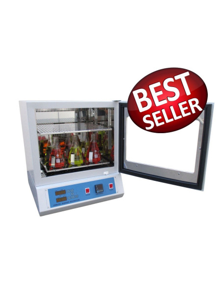 LOM-65 Shaker Incubator for laboratory, 300 x 400mm, 250 rpm, 70ºC, with front door