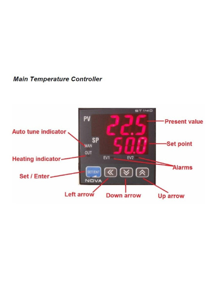 LOM-65 Shaker Incubator para laboratório, 300 x 400mm, 250 rpm, 70ºC, com porta frontal