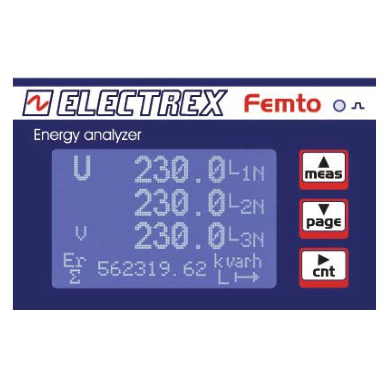 PFA6411-02-B FEMTO D4 RS485 Analisador de Energia 230-240V