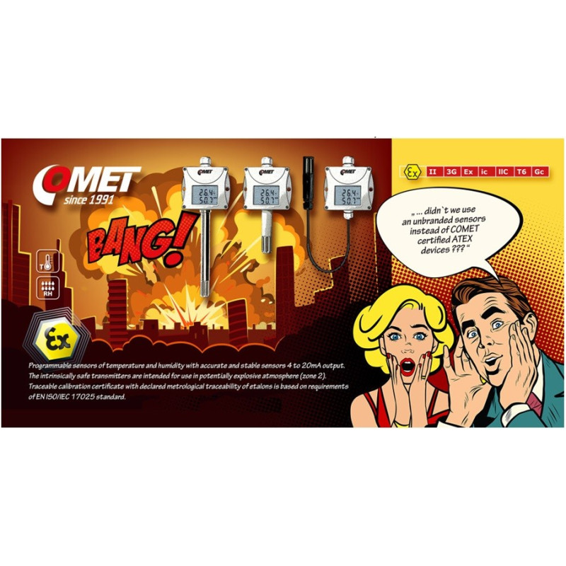 T3110Ex Intrinsically safe humidity and temperature transmitter with 4-20mA output